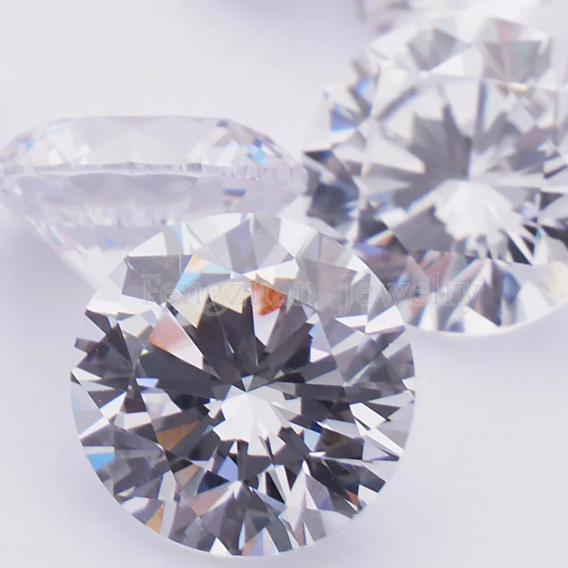 500-1000pcs/Lot Wholesale 5A White CZ Gemstone Round Brilliant Cut 1-2.6mm Synthetic Cubic Zirconia Loose Stone for Jewelry DIY