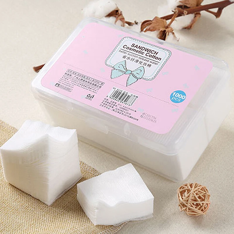 1000Pcs/Set Disposable Makeup Cotton Wipes Soft Makeup Remover Pads Ultrathin Facial Cleansing Paper Wipe Make Up Tool