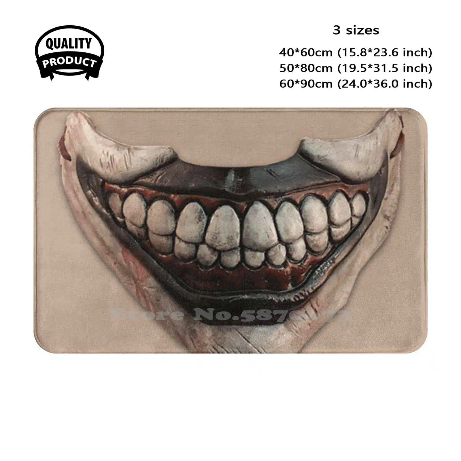 Clown Brown And Black Character Teeth Illustration Face Mask 3D Soft Cushion Home Carpet Door Mat Car Rug Medical Protector