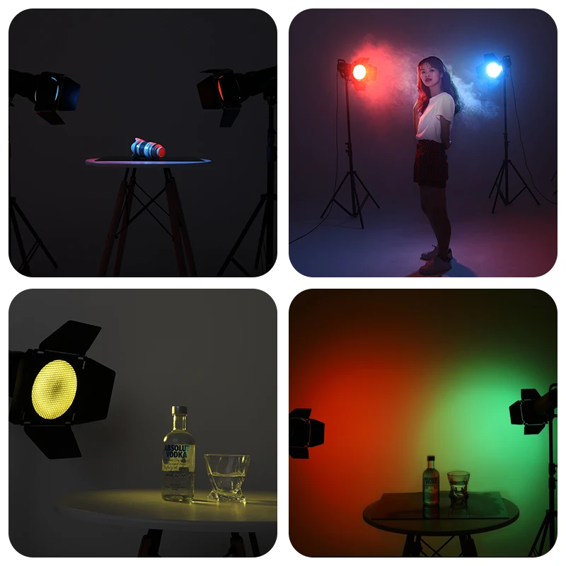 SOONPHO-puerta de Granero BD-04 Bowens con rejilla de panal, kit de filtros de 4 colores para Godox SK400ii DE400 DE300 QS400 QS60 Studio Flash