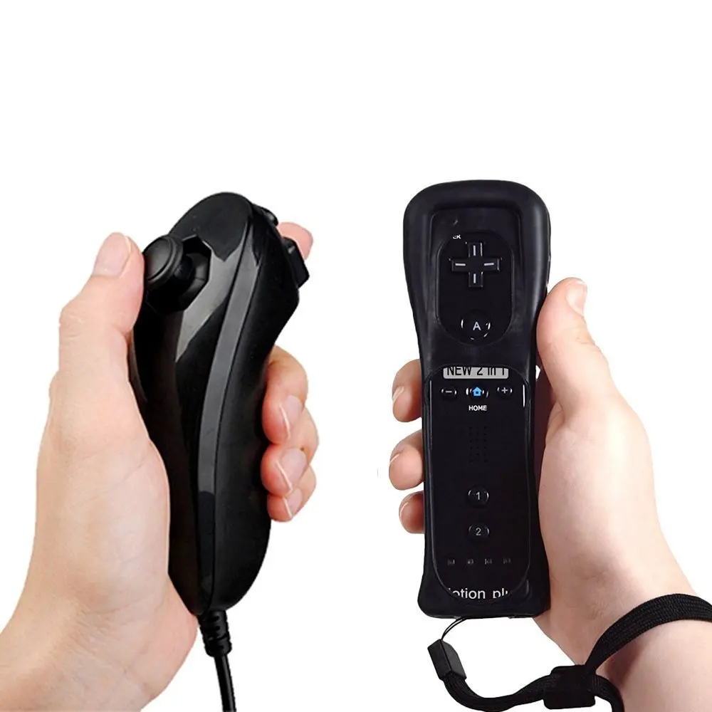 Wireless Gamepad Fernbedienung gebaut in Motion Plus + Nunchuk 2 in 1 Für Nintend Wii Controller Joystick Silikon Fall