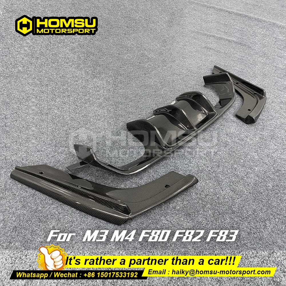 V Style Carbon Fiber Car Rear Bumper Diffuser For bm w F80 F82 F83 M3 M4 in vorsteine Style Carbon fiber Rear Bumper Diffuser