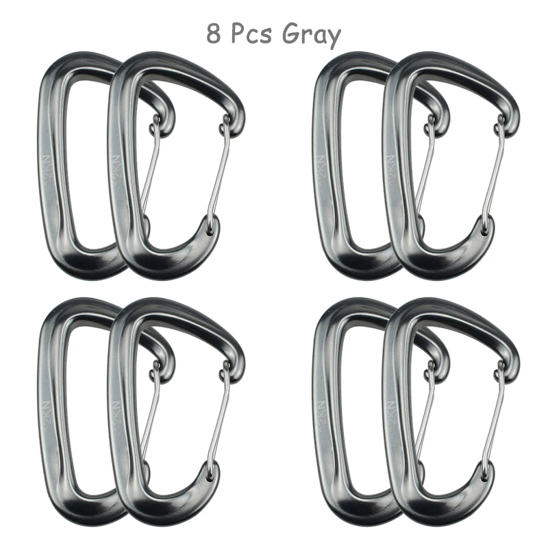1/8Pcs 전문 Carabiners D 모양 12 KN 등산 Carabiner 후크 야외 보호 해먹 캠핑 버클 썸네일 4