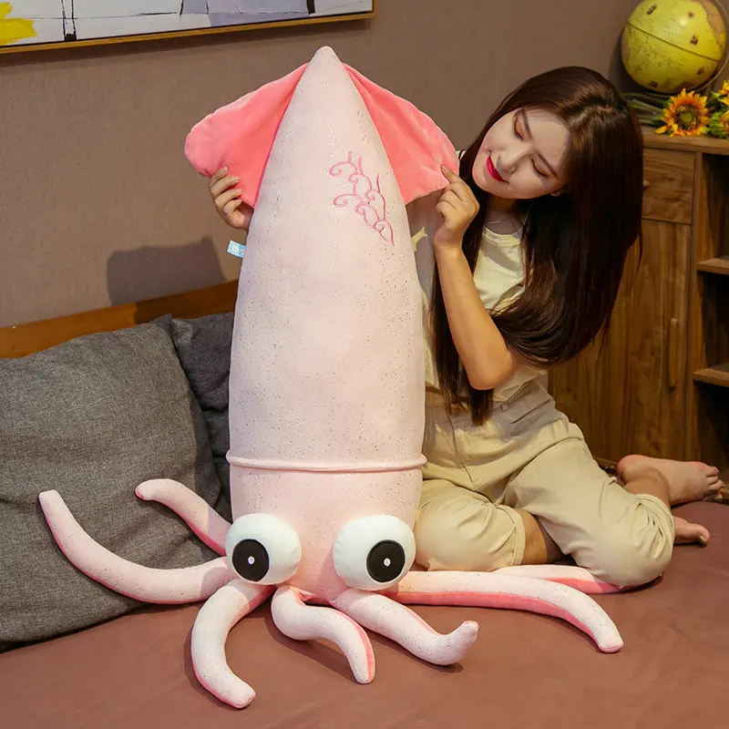 70-130cm Huge Size Soft Plush Sea Animal Octopus Toys Stuffed Cuttlefish Doll Kawaii Squid Doll Kids Birthday Gift