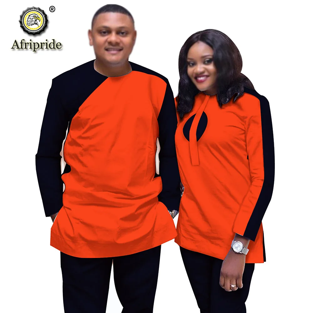 African Couple Clothing Women Suits + Men Clothing Set Dashiki Outfits Shirt and Pant 2 Piece Tracksuit Wax AFRIPRIDE S20C006