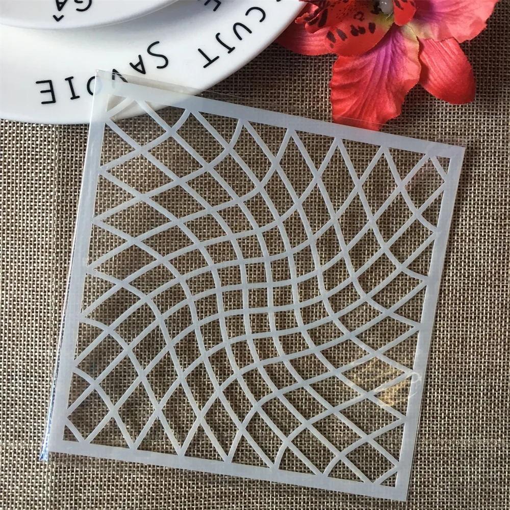 9Pcs/Set 5" Wavy Arrow Line Texture DIY Layering Stencils Painting Scrapbook Coloring Embossing Album Decorative Card Template