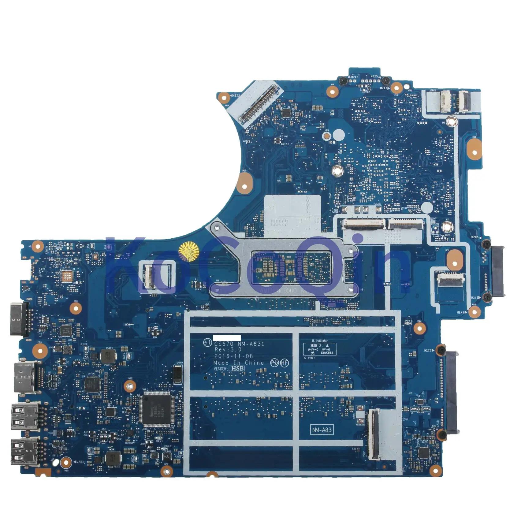 KoCoQin Laptop motherboard For LENOVO Thinkpad E570 I5-7200U Mainboard 01EP391 CE570 NM-A831 SR2ZU