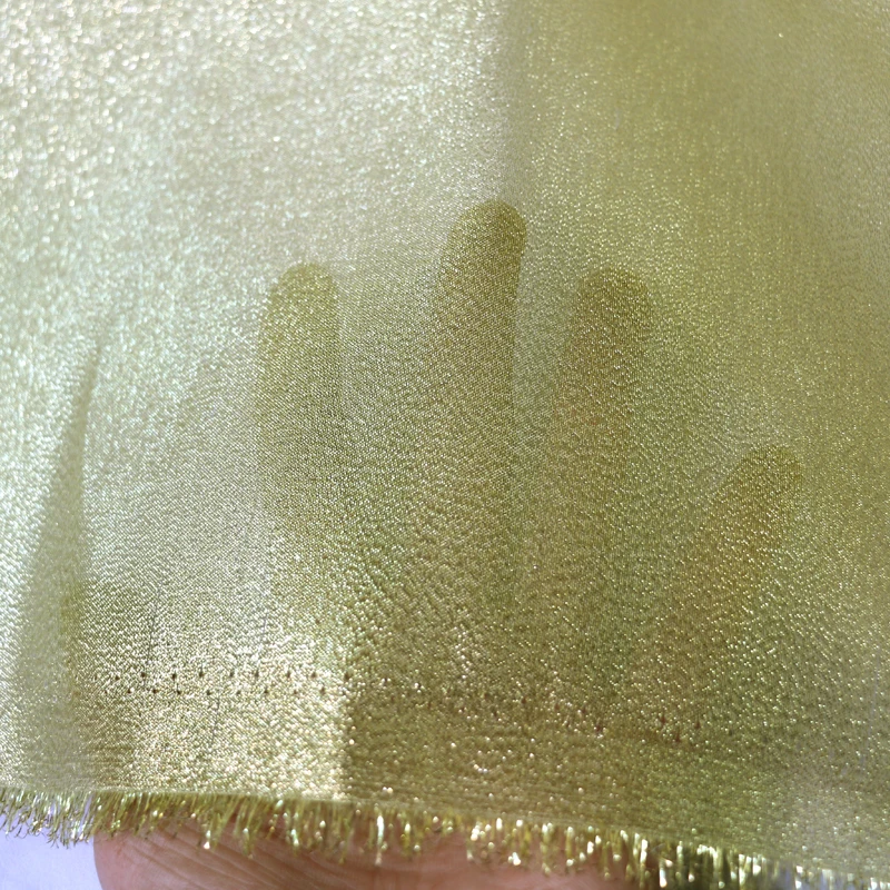 Per Meter Gold Indischer Gaze Stoff Dekorationen Material Glänzend Steif – Detail 7