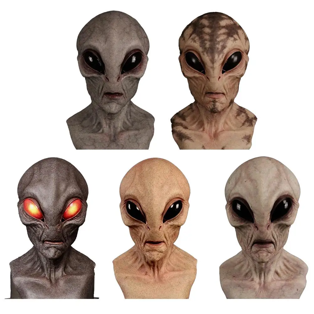 Halloween Masks Alien Headwear Big Eyes Alien Full Head Party Mask Masquerade Costume Props Party Cosplay Dress UP Horror Masks