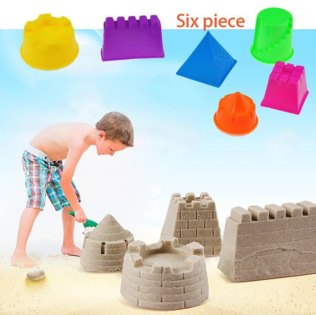 Mini château de sable en forme de Dakota ide pour enfant, moules de construction, jouet de plage, 6 pièces