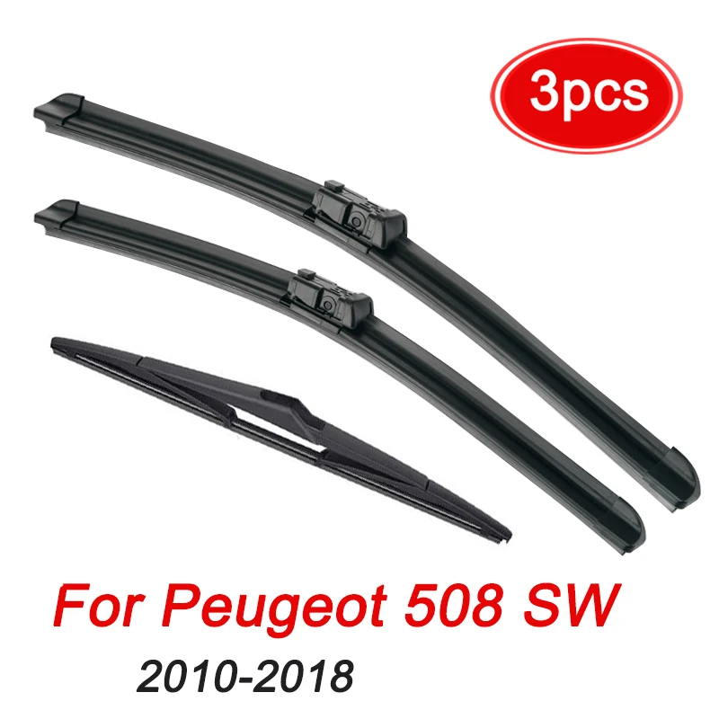 MIDOON Windshield Windscreen Wiper Blades Set For Peugeot 508 SW Estate Front Rear Window 2011 2012 2013 2014 2015 2016 2017