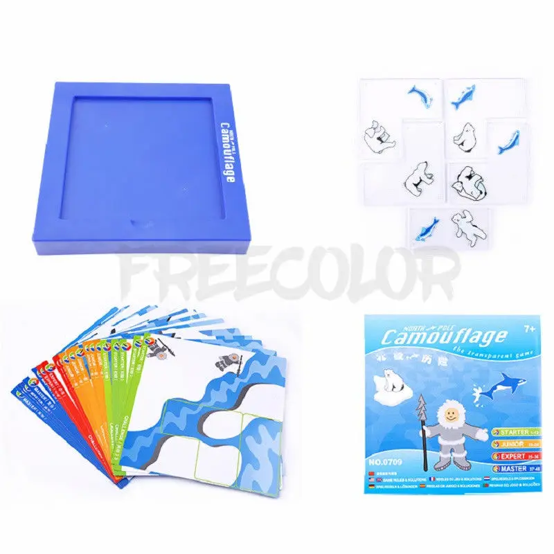 Polar bear Sliding Puzzle 48 Challenge Family Board Game Logical Thinking Game Preschool Puzzle Game for Ages 4 and Up