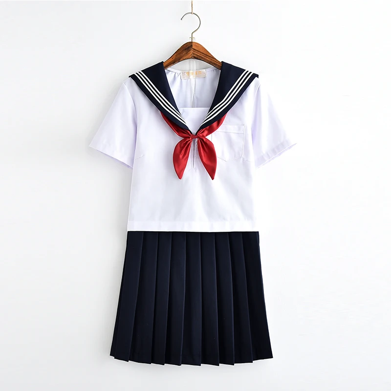 White Schoolgirl Uniform Japanese Class Navy Sailor School Uniforms Students Clothes For Girls Anime Cosplay Sailor JK Navy Suit