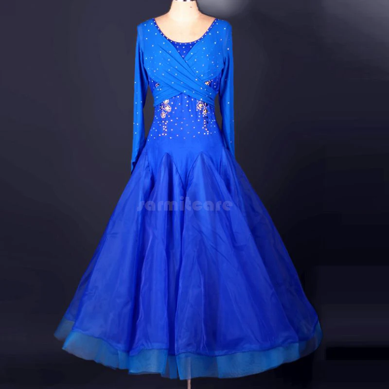 Vestido de baile moderno de una pieza, traje de competición de baile de Salón Estándar, Vals, flamenco, traje de escenario para fiesta, D0265