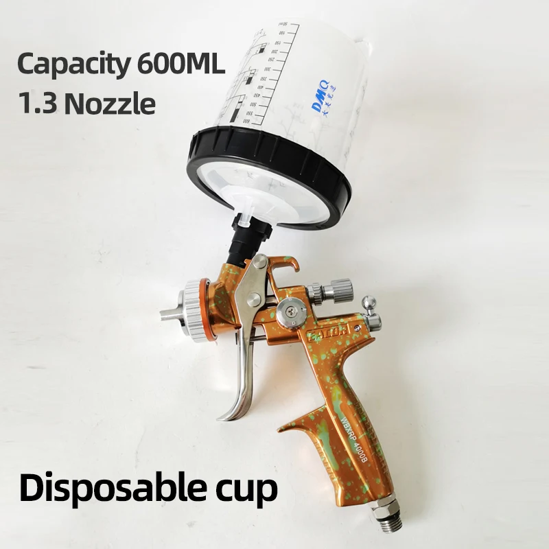 Taiwan Professional 4000B Car Paint Spray Gun With Plastic PPS Tank 1.3mm Nozzle 600cc Cup Pistola De Pintura