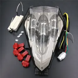 Luz trasera LED transparente, intermitentes, luz de freno trasero para motocicleta Yamaha YZF-R6 2006-2013