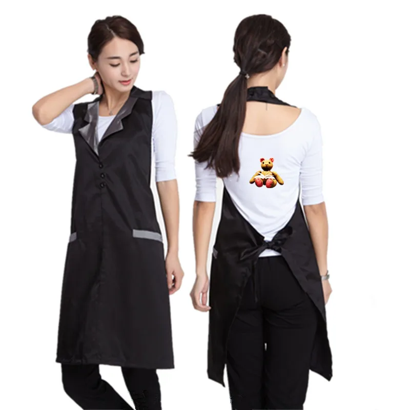 Beauty salon beautician work clothes apron Korean version fashion nail waitress sleeveless skirt female supermarket apron-ALX