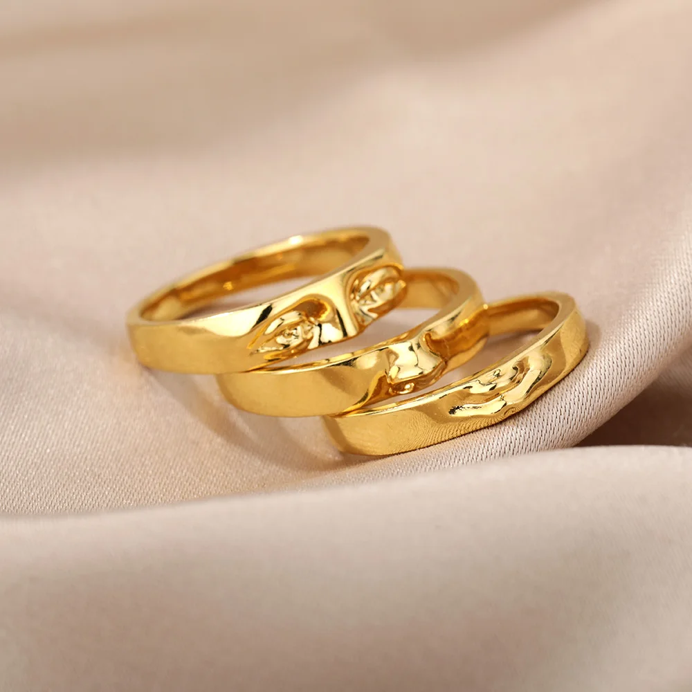 Augenringe für Damen und Herren, Edelstahl, Goldfarben, Vintage-Gesichtsring-Sets, luxuriöser Y2K-Ästhetik-Schmuck 2025, кольца, Anillos – Detail 9