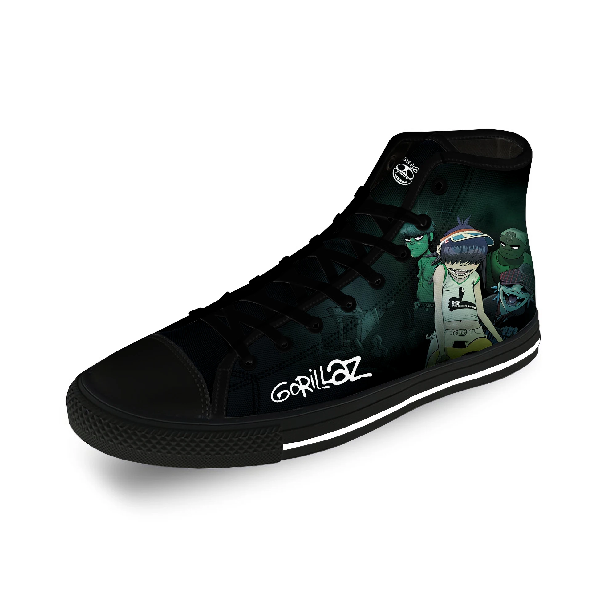 Gorillaz Rock Band ChakaKhan Cool Casual Cloth Fashion 3D Print High Top Canvas Shoes Men Women Lightweight Breathable Sneakers