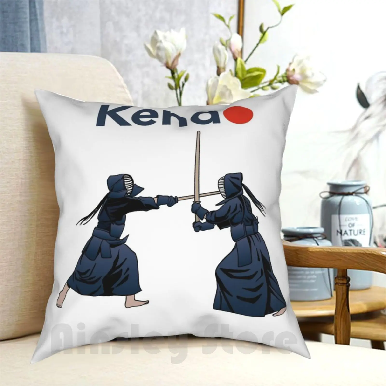 Kendo Pillow Case Printed Home Soft DIY Pillow cover Kendoka Kendo Kanji Kendo Funny For Men Kendo Funny For Women Sword