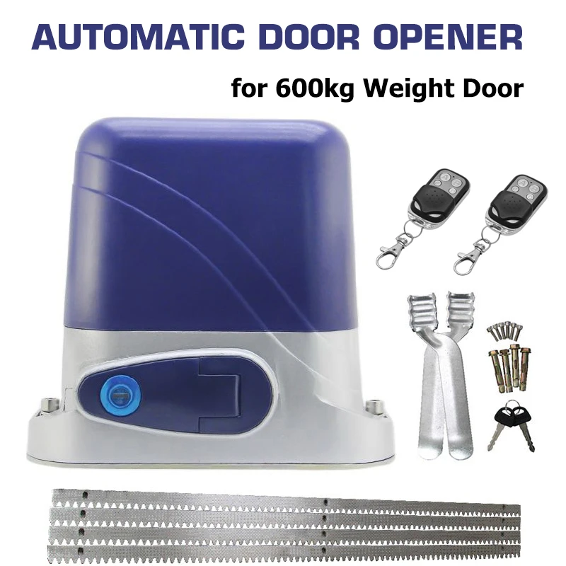 

600KG Load-bearing Automatic Electric Door Opener Remote Control Sliding Gate Motor Engine with 4M Steel Racks Access Control