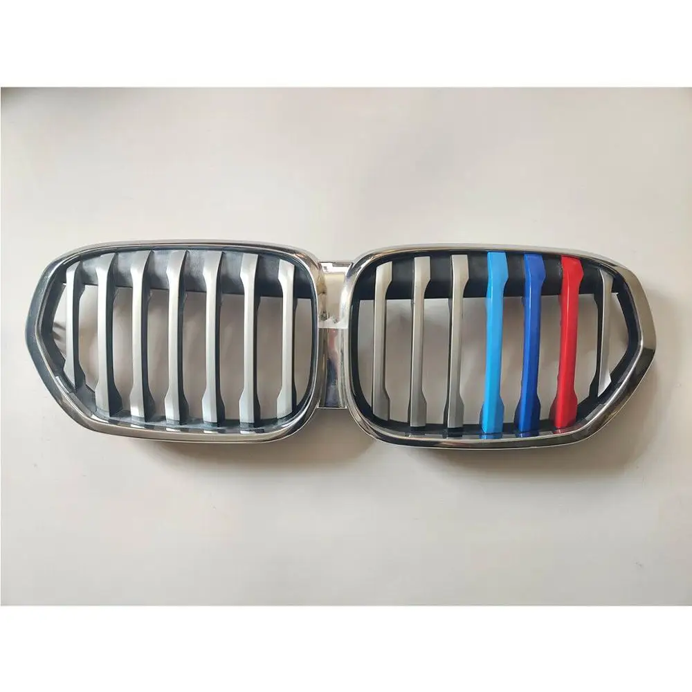 Grille Cover Clip Trim Sport M Style Color 7 Slat For BMW X1 F48 LCI 2020+  Front Kidney Grill Decorative Parts