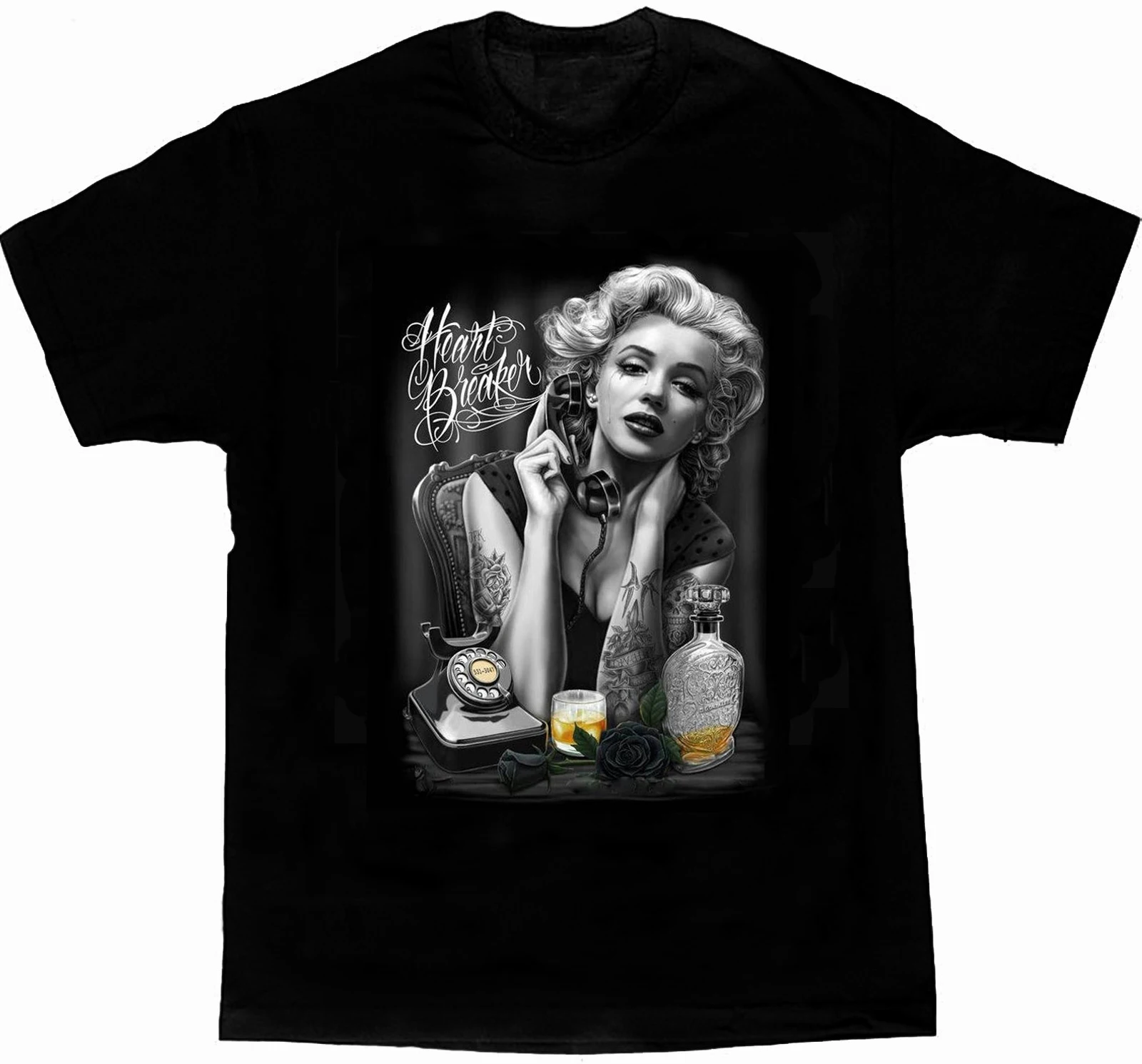 

Weeping Marilyn Monroe Tattoo Poster Art Printed T-Shirt. Summer Cotton Short Sleeve O-Neck Mens T Shirt New S-3XL