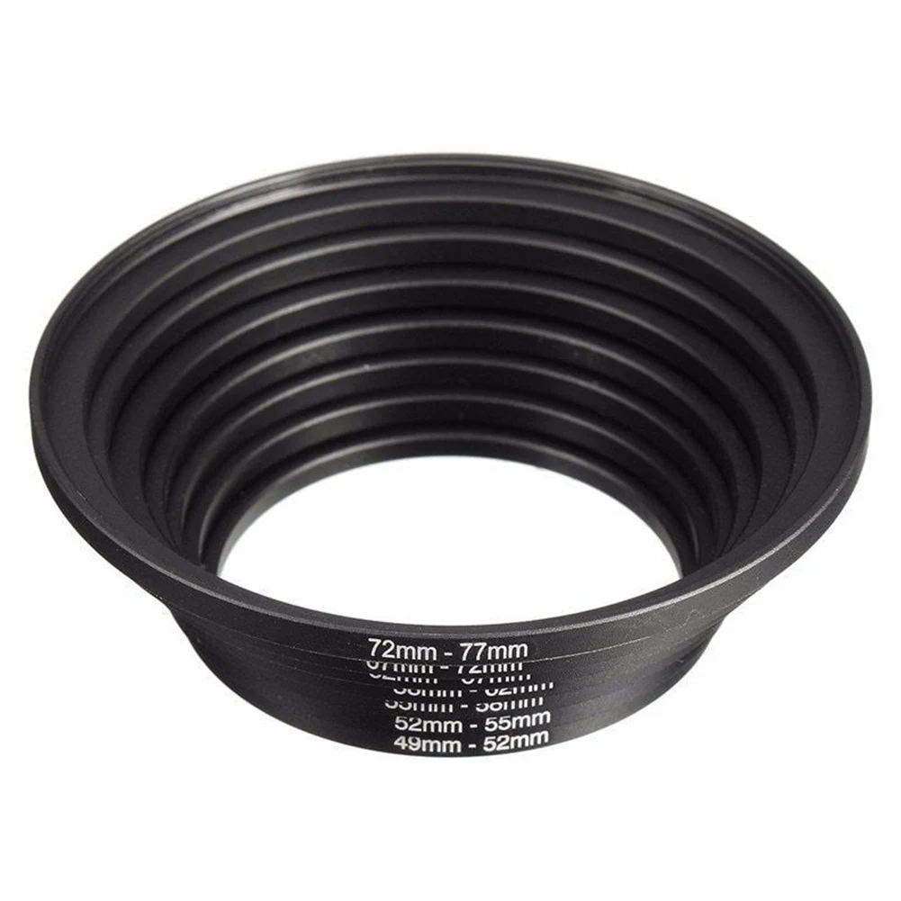 7pcs Universal 49 77mm  Camera Ring Adapter DSLR Mini Step Up Professional Accessories High Hardness Aluminum Alloy Lens Filter