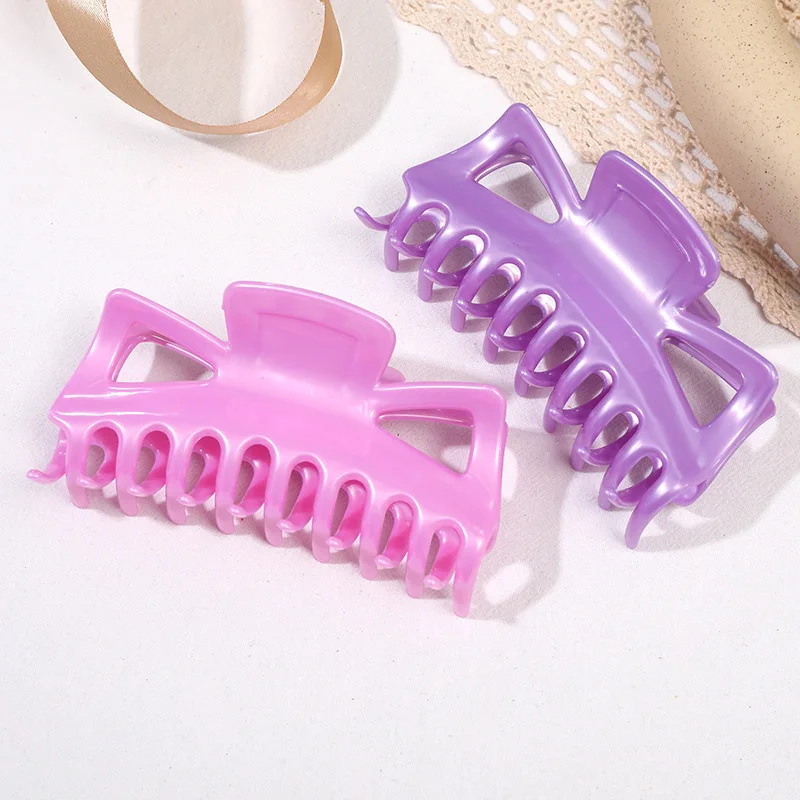 Korean Minimalist Hair Clip Lady Large Disc Hair Grab Plastic Keel Clip Zama Tail Shark Clip Bath Hair Clip Hair Accessories