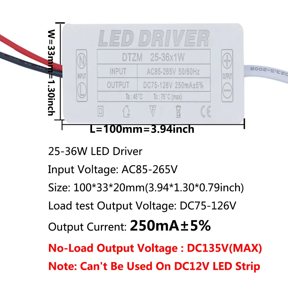 Imagem -06 - Alimentação de Led Transformadores de Iluminação para Luzes Led ma 4w 7w 10w 12w 15w 17w 24w 28w 35w Unidade de