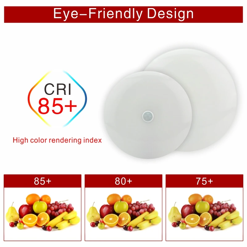 LED PIR Motion Sensor Ceiling Light 12W 24W Modern Lamp Surface Mounted Auto Smart Sounds Control AC 110V 220V Round Panel Light