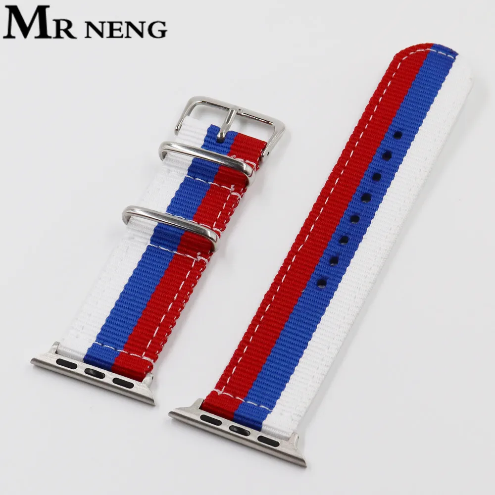 Nylon Strap For iWatch 4 3 2 1 Watchband 42mm 44mm for Apple Watch Band 38mm 40mm For Russian flag stripes Wrist Bracelet