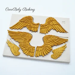 3D Angel Wings Silicone Mold Border Wing Fondant Cake Decorating Cookie Baking Christmas Candy Chocolate Gumpaste Moulds FM1924