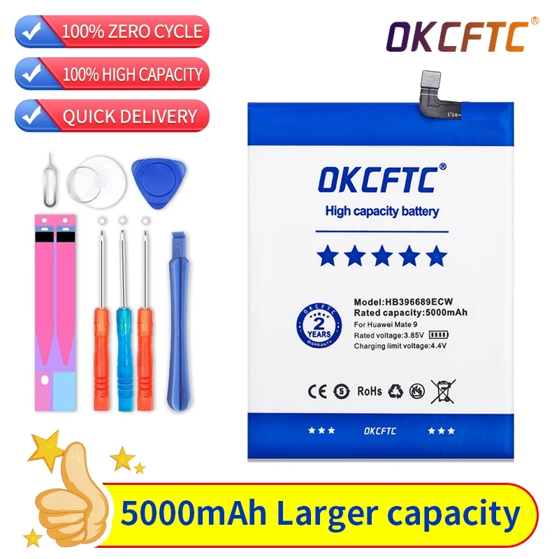 OKCFTC Original 5000mAh HB396689ECW Battery For Huawei Y9 2018/ Honor 8C BKK-TL00 FLA-LX1 LX2 LX3 L22 Play 8C Phone Batteries