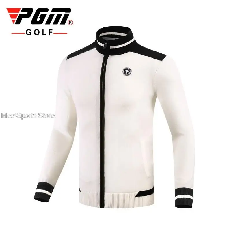 Pgm Golf Men\'S Warm Sweater Male Golf Long-Sleeved Trench Coat Jackets Winter Windproof Sports Jacket Man Full Zipper Sportswear