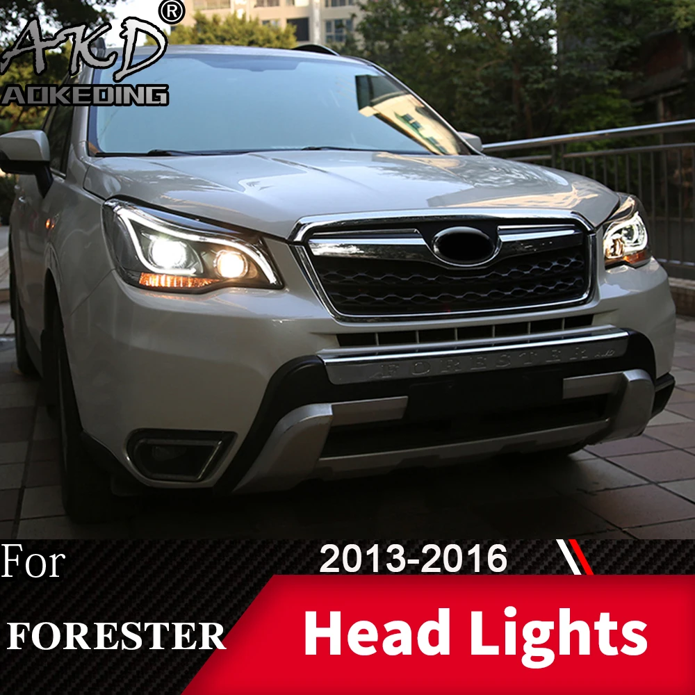 Head Lamp For Car SUBARU Forester 2013-2016 Angel Headlights Fog Lights Day Running Light DRL H7 LED Bi Xenon Bulb Car Accessory