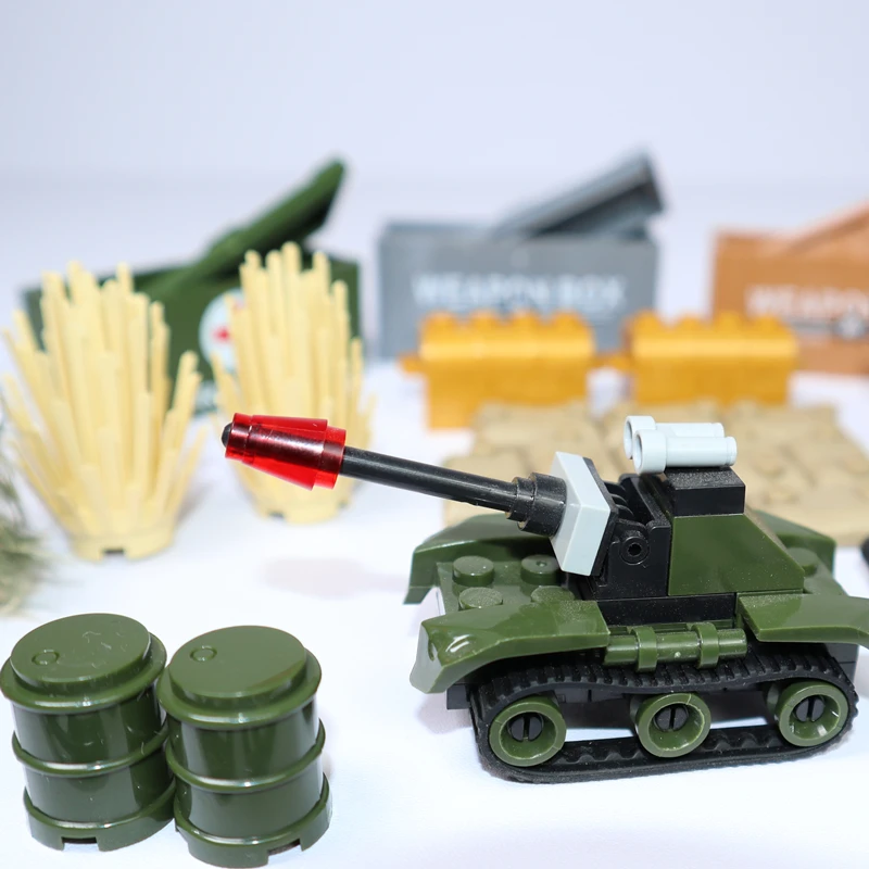 Moc Militaire Building Klassieke Blokken WW2 Wapen Pistool Tank Kanon Apparatuur Technische Mini Bakstenen Kind Diy Kid Speelgoed Voor Jongen gift