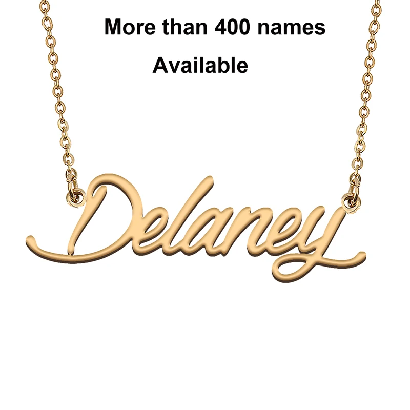 

Cursive Initial Letters Name Necklace for Delaney Birthday Party Christmas New Year Graduation Wedding Valentine Day Gift