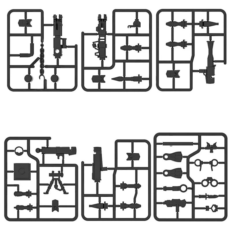 Military Figure Weapon Building Block Gatling Rocket Launcher Machine Guns Accessories SWAT Army Bricks Parts Toys Children C246