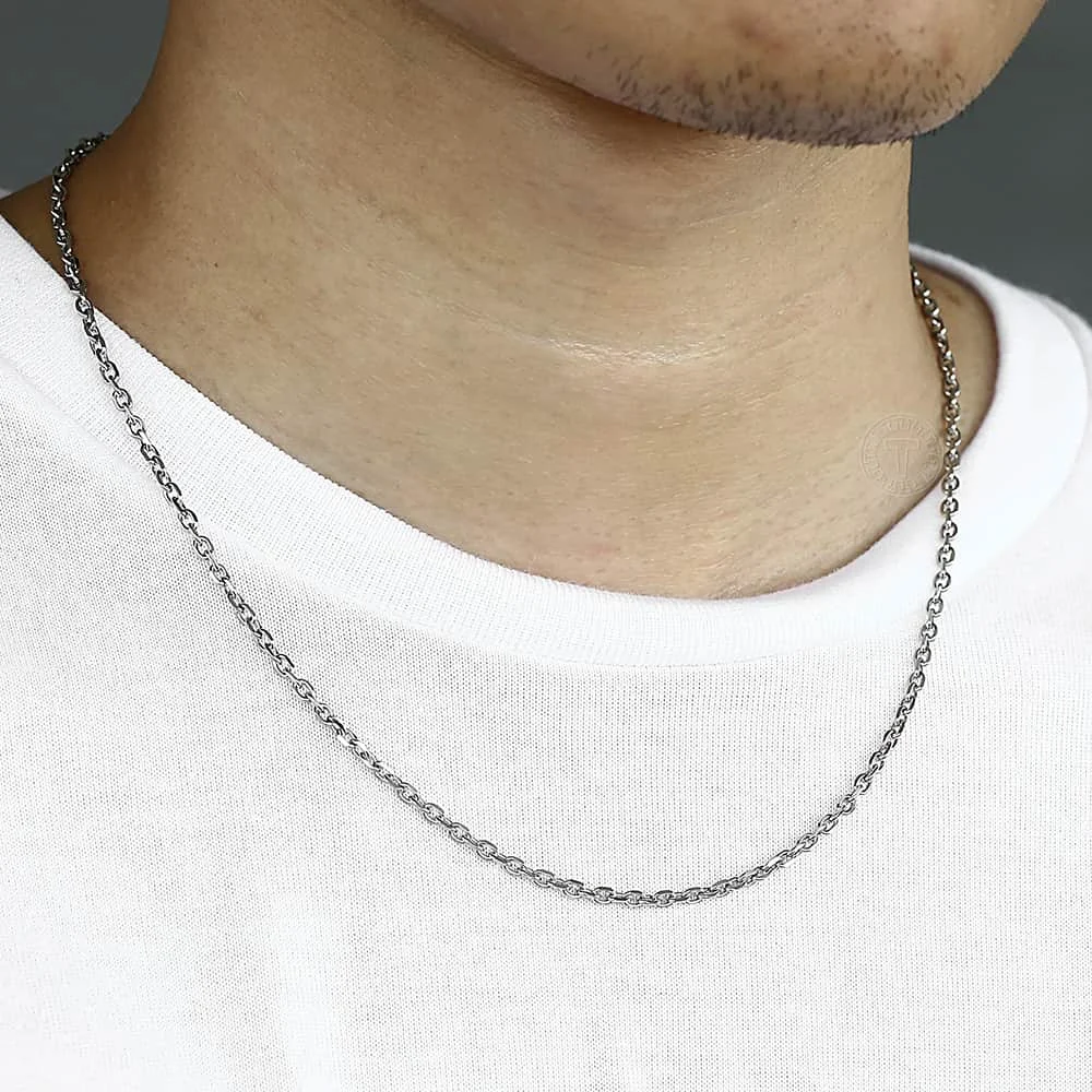 Davieslee Stainless Steel Necklace for Men Women Rolo Link Men\'s Chain Necklace Wholesale Jewelry 2.5/3/4/6/9mm DLKNM78