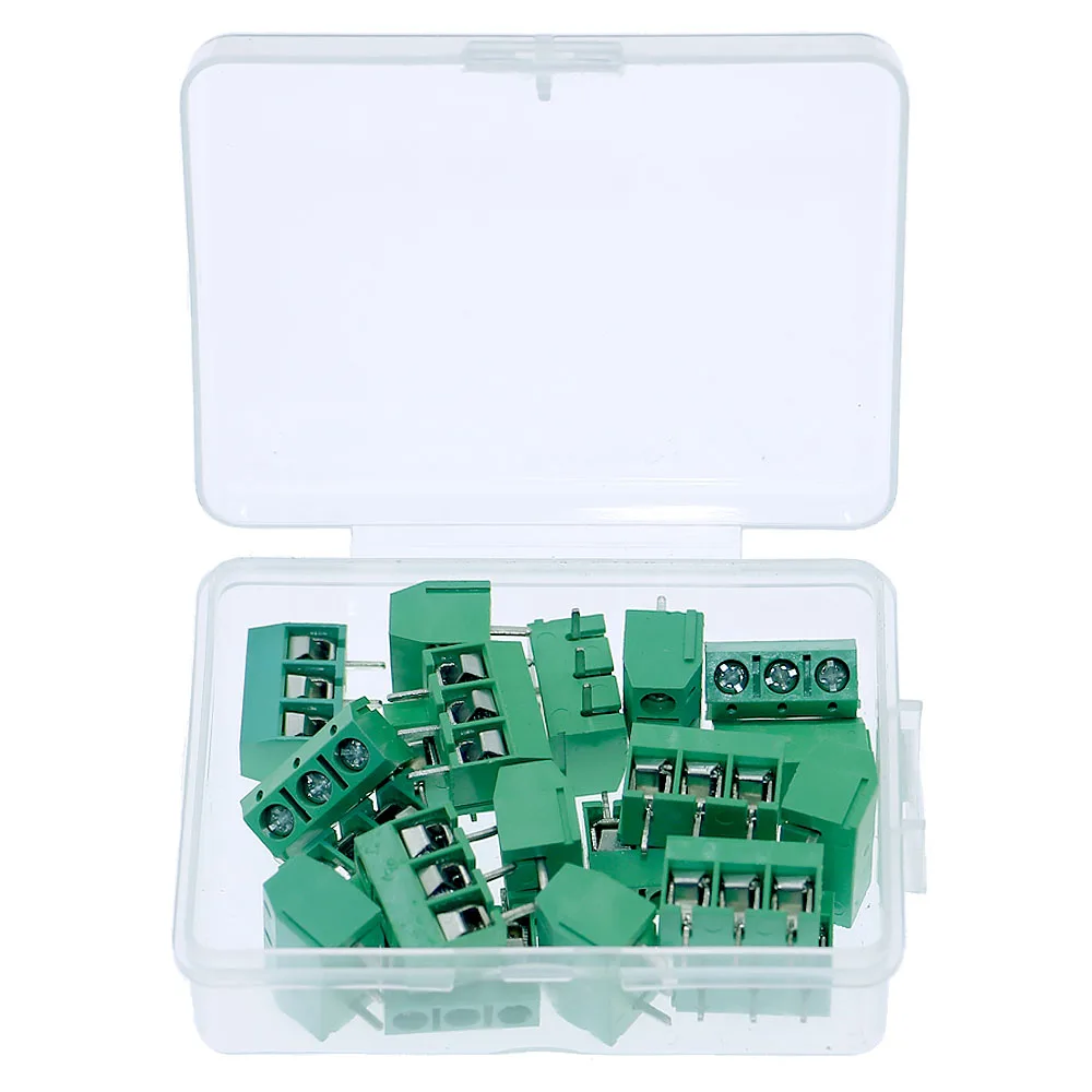 20pcs/Box  Pitch 5mm KF301-2P 3P Pin PCB Mount Screw Terminal Block Connector for Arduino 300V 15A