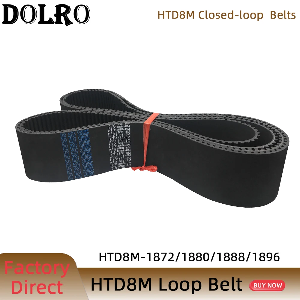 

HTD 8M synchronous belt C=1872/1880/1888/1896 width 15/20/25/30/40/50mm Teeth234 235 236 237 HTD8M Timing Belt 1872-8M 1880-8M