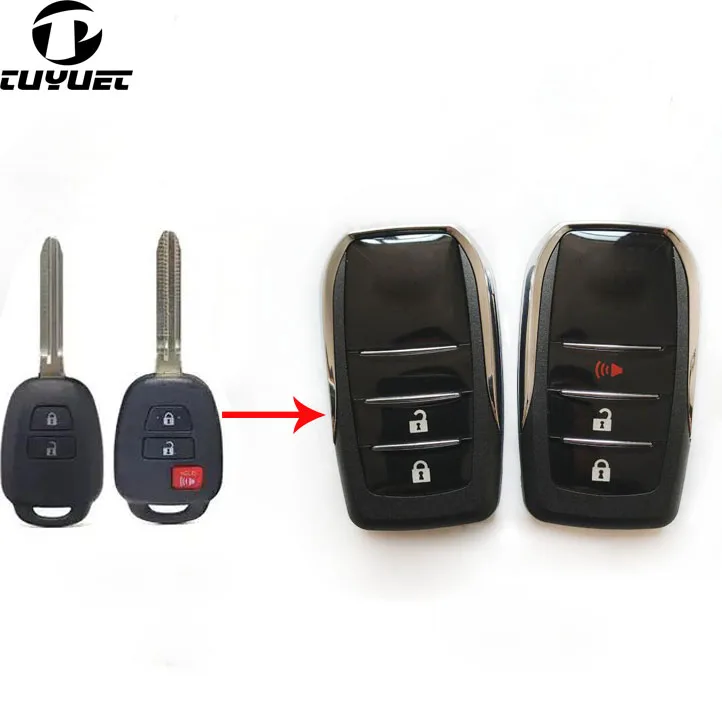 

Modified Flip Folding Remote Key Shell For Toyota YARIS,VIOS Prado Blank Key Shell with Toy43 Blade with sticker