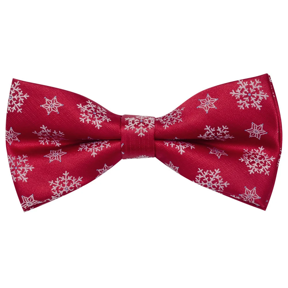 New Children's Christmas Bow Ties Snow Pattern Quality Boy's Bowties Festival Neck Ties