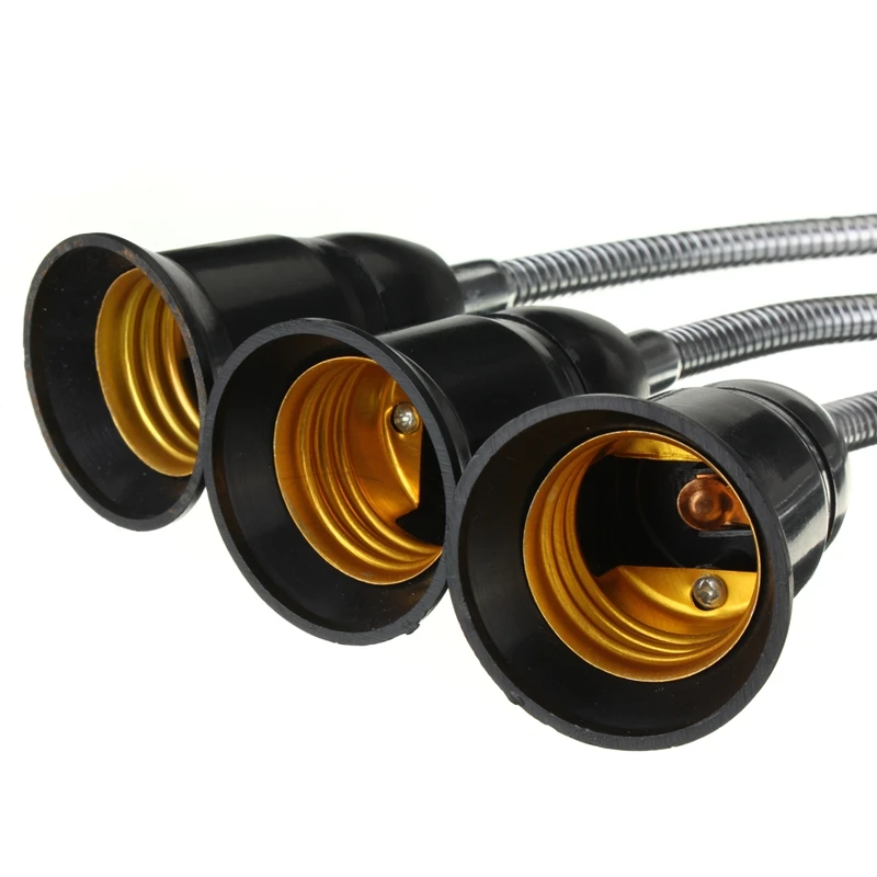 Jiguoor E27 To E27  Flexible Extend Extension LED Light Bulb Lamp Base Holder Screw e27 Socket Adapter Converter