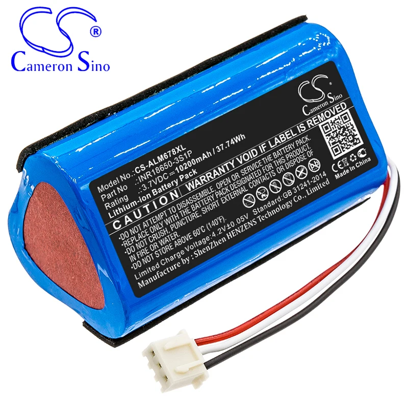 CameronSino Battery for Altec Lansing Omni Jacket iMW678 iMW678-BLK iMW678-BLU fits Altec Lansing INR18650-3S1P Speaker Battery