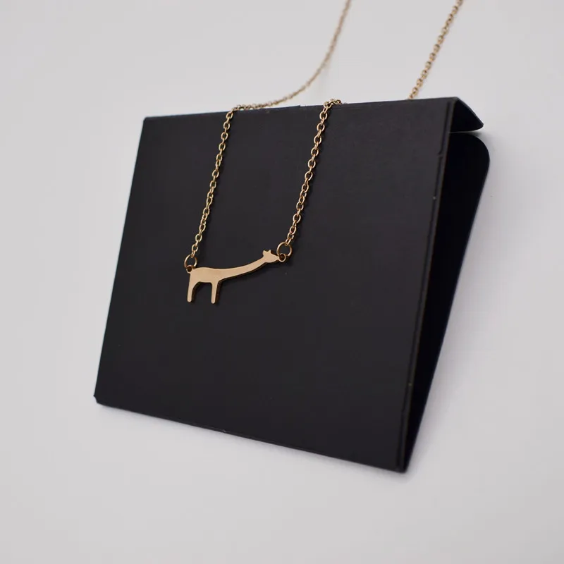 

Korean Version Of Personality Creative Simple Titanium Giraffe Necklace Clavicular Chain cute Animal Accessories