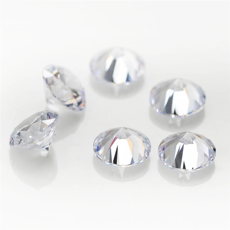 1000pcs/bag AAAAA Grade White 0.8~6.0mm Loose Zircon Stone Brilliant Round Cut Cubic Zirconia Stones For Jewelry Making DIY