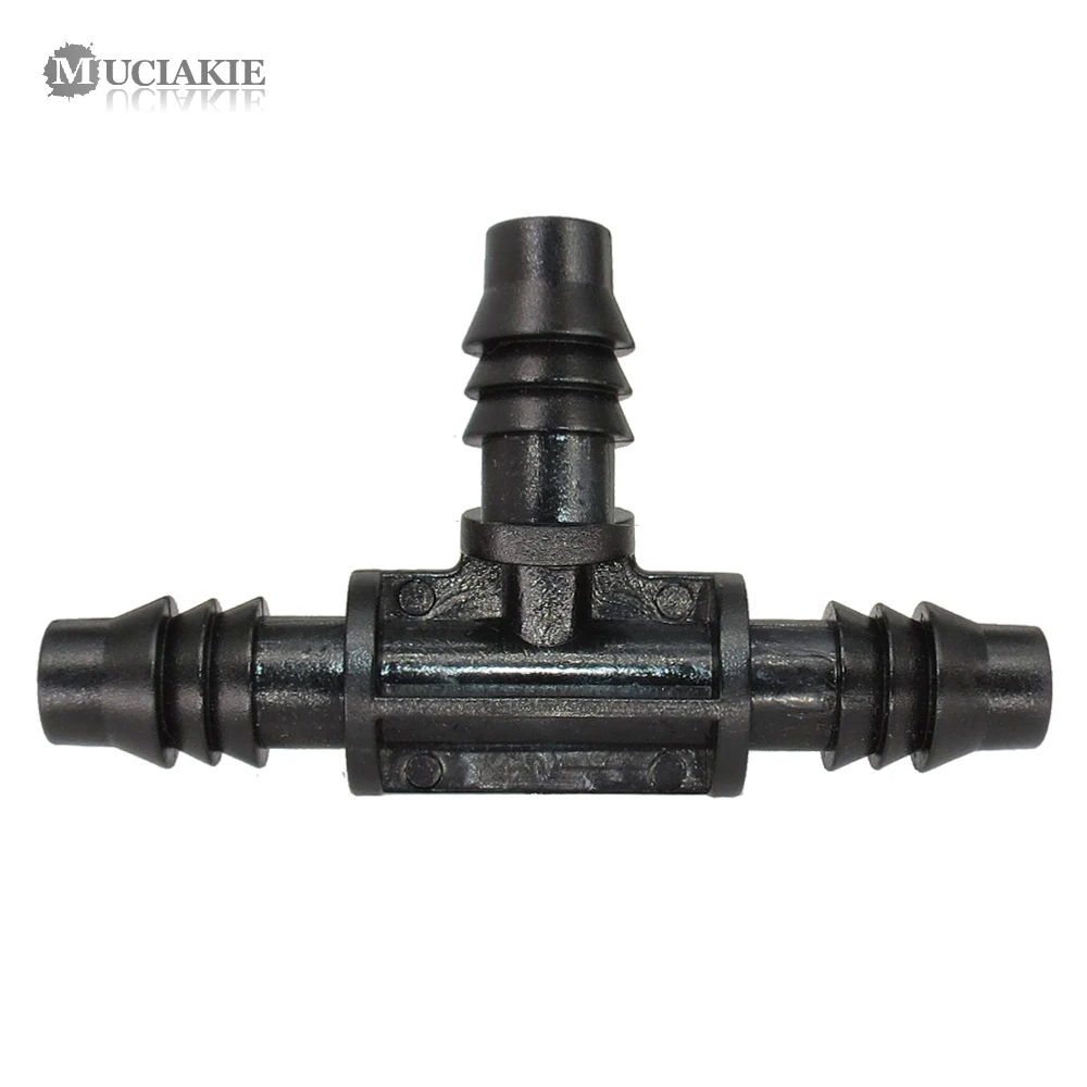 

MUCIAKIE 50PCS 3/8'' Equal Tee Barb Connector Garden Watering Coupling Joint Black Irrigation Hose Tubing Barbed Adapter