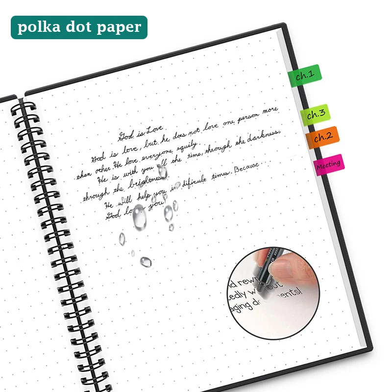 A4/A6 Size Smart Reusable Erasable Notebook Microwave Wave Cloud Erase Notepad Note Pad Lined With Pen Save Paper